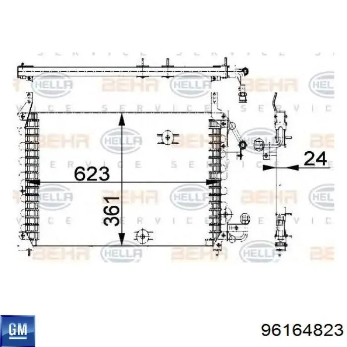 Купити 96164823 General Motors Радіатор системи охолодження кондиціонера