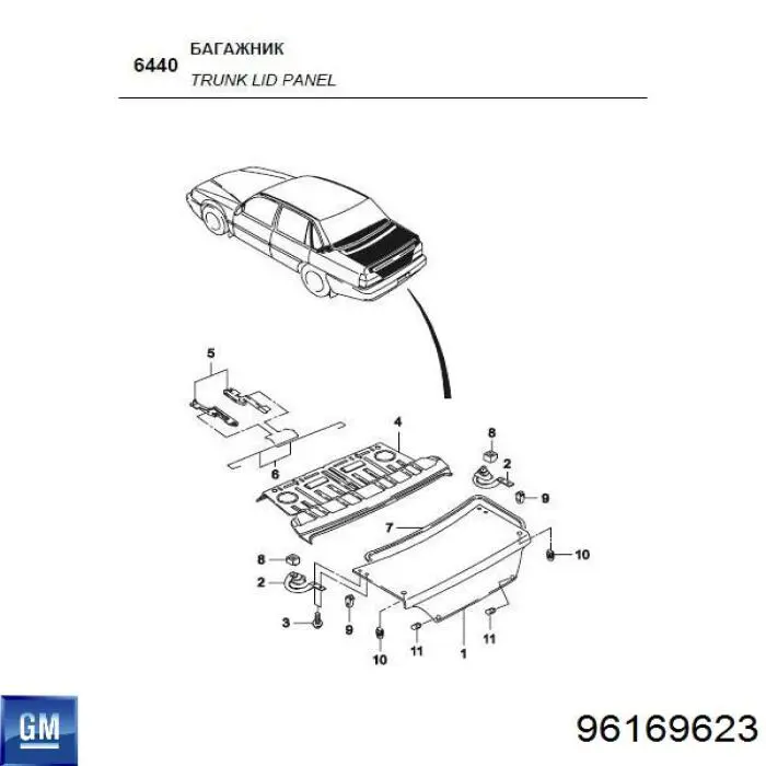 Амортизатор кришки багажника/ двері 3/5-ї задньої Daewoo Nexia (KLETN) (Деу Нексія)