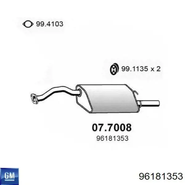 Купити 96181353 General Motors Вихлоп
