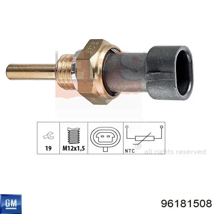 Датчик температури охолоджувальної рідини General Motors 96181508