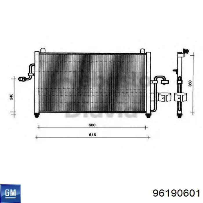 Конденсатор кондиціонера General Motors 96190601 ціна, від 86.43 USD