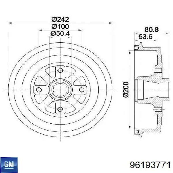 Барабан гальмівний задній General Motors 96193771 ціна, від 36.59 USD