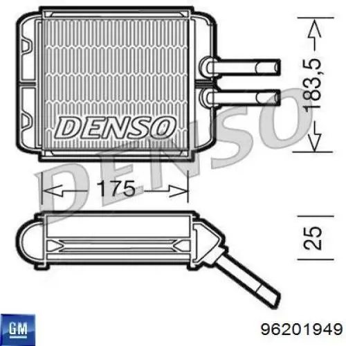 Купити 96201949 General Motors Теплообмінник