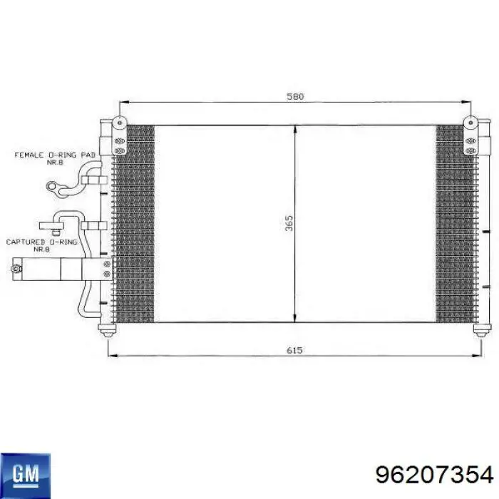 Радіатор кондиціонера 96394346 General Motors