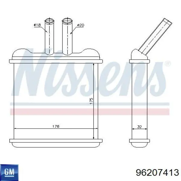 Радіатор пічки (обігрівача) General Motors 96207413 ціна, від 15.20 USD