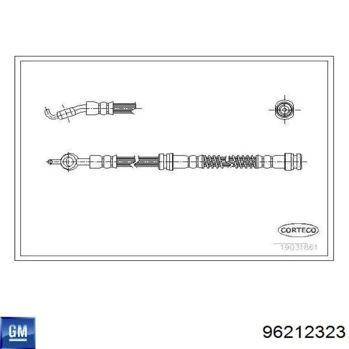Купити 96212323 General Motors Гальмівні шланги передні