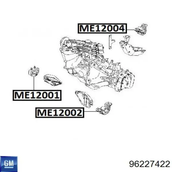 Купити 96227422 General Motors Задня опора двигуна