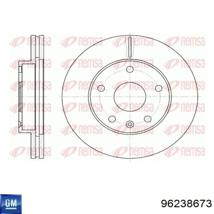 Диск гальмівний передній General Motors 96238673