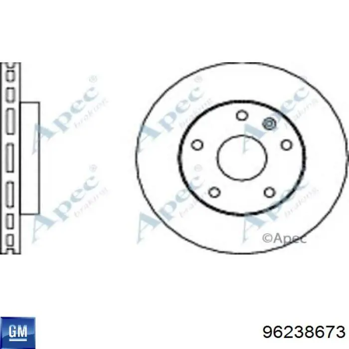 Диск переднього гальма General Motors 96238673 ціна, від 28.85 USD