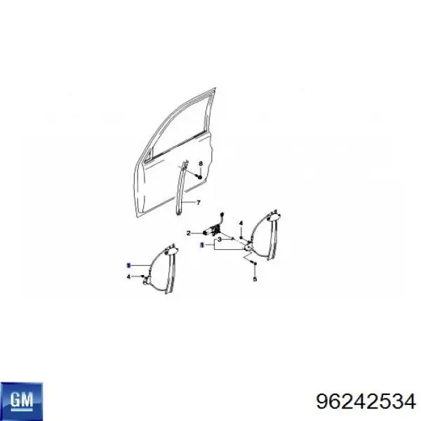 96242534 General Motors Кнопка підйомника переднього правого скла