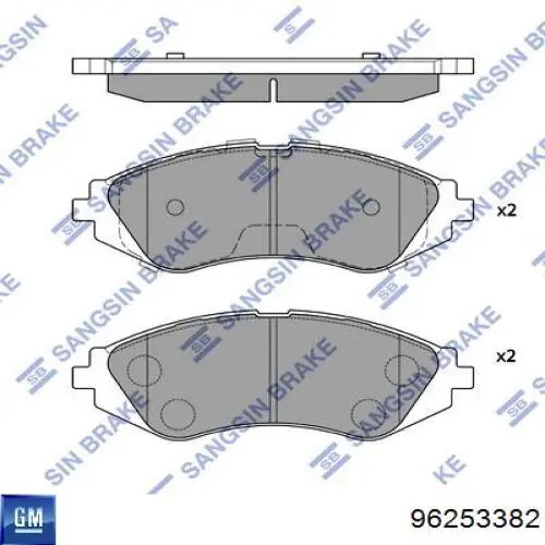 Гальмівні колодки General Motors 96253382 ціна, від 20.73 USD