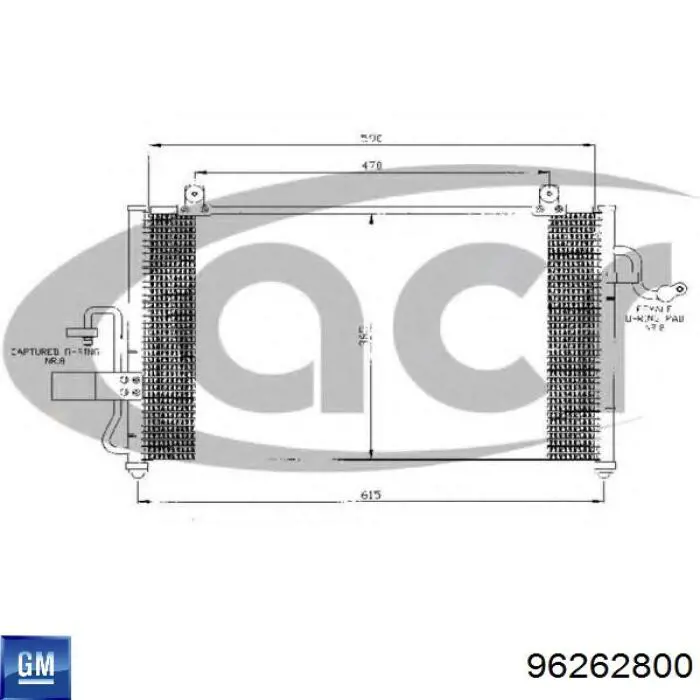 Радіатор кондиціонера 96262800 General Motors