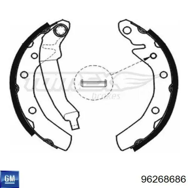 Купити 96268686 General Motors Колодки гальмові задні, барабанні