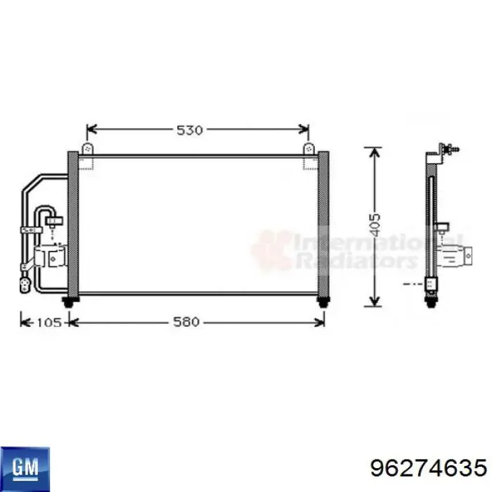 Радіатор кондиціонера 96274635 General Motors