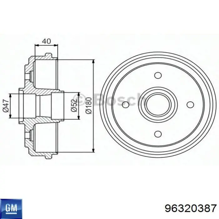 Барабан гальмівний задній 96320387 General Motors