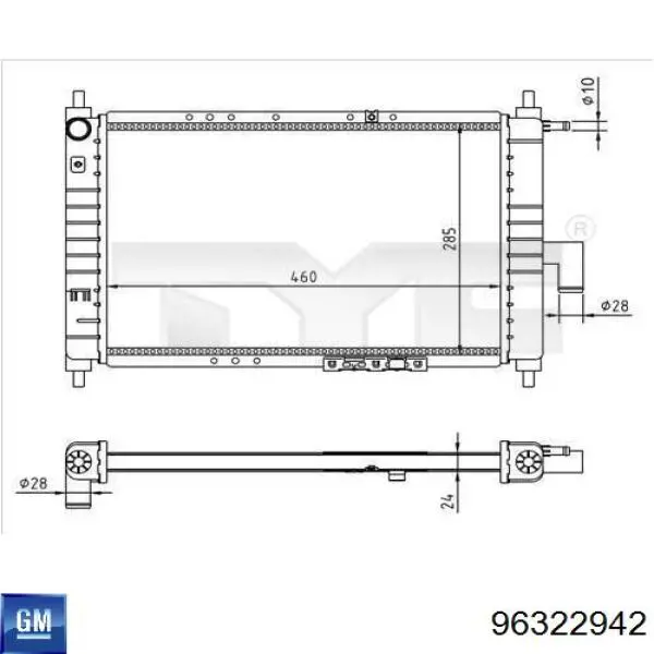 Радіатор основний General Motors 96322942 ціна, від 43.84 USD