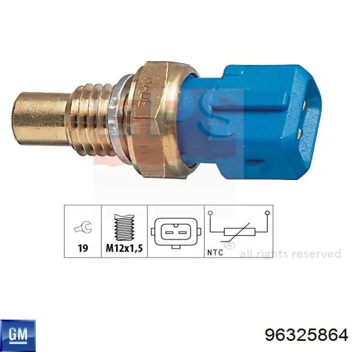Термодатчик охолоджуючої рідини General Motors 96325864 ціна, від 7.05 USD