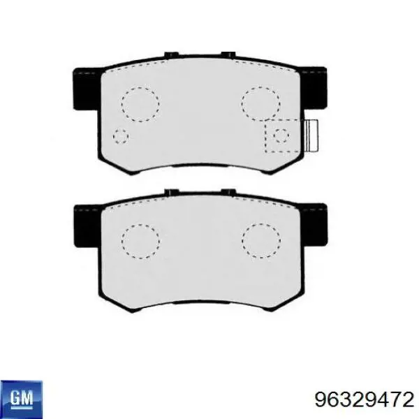 Колодки гальмові задні, дискові 96329472 General Motors