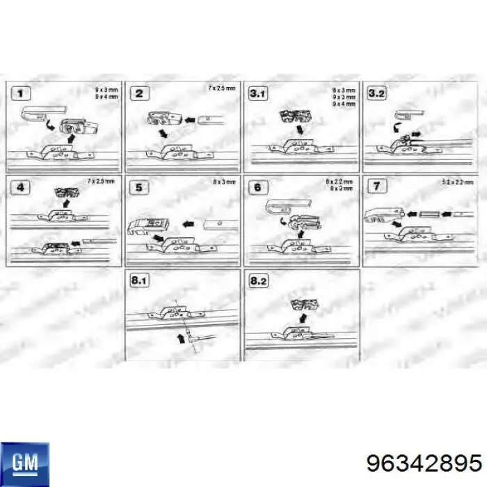 Щітка-двірник лобового скла, водійська General Motors 96342895 ціна, від 15.24 USD