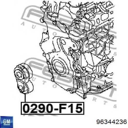 Натяжний ролик General Motors 96344236 ціна, від 9.09 USD