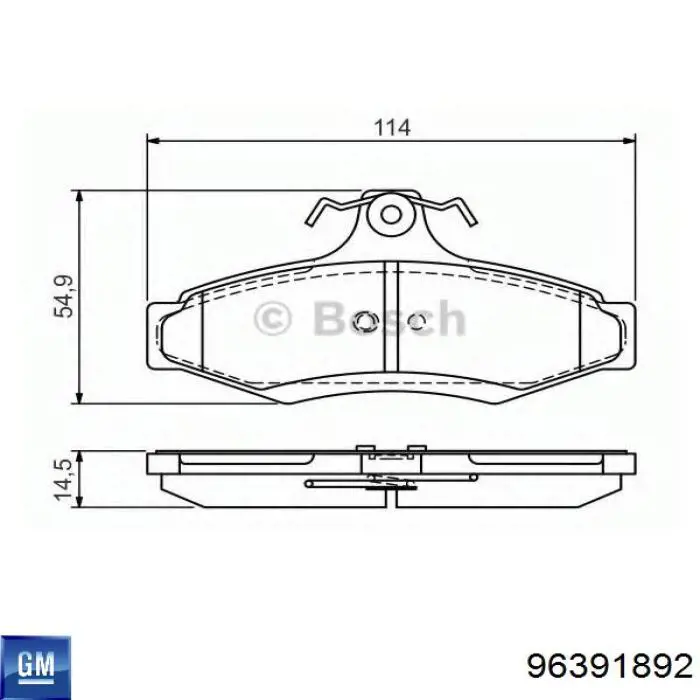Купити 96391892 General Motors Задні колодки