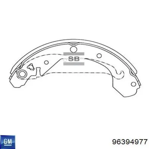 Купити 96394977 General Motors Колодки гальмові задні, барабанні