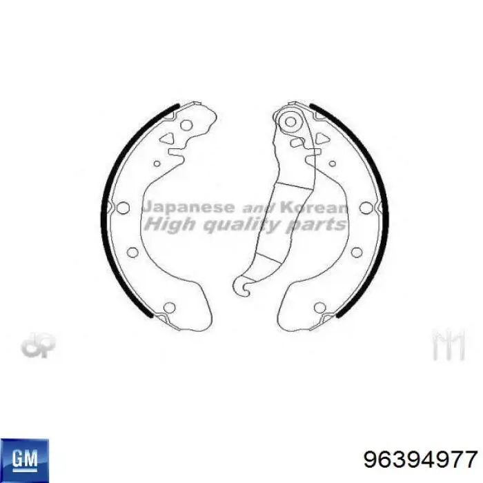 Колодки гальмові задні, барабанні 96394977 General Motors