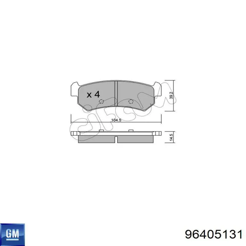 Купити 96405131 General Motors Задні колодки