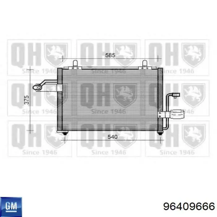 Купити 96409666 General Motors Радіатор системи охолодження кондиціонера