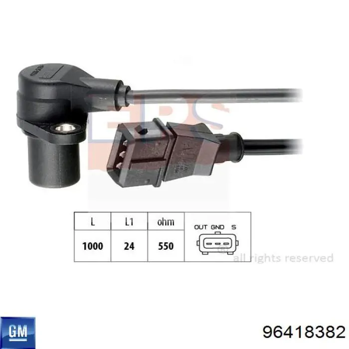 Купити 96418382 General Motors Датчик положення (оборотів) коленвалу