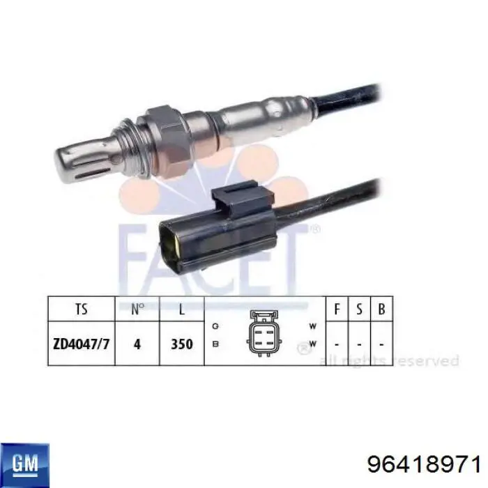 Купити 96418971 General Motors Лямбдазонд, датчик кисню до каталізатора