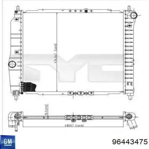 Радіатор 96443475 General Motors