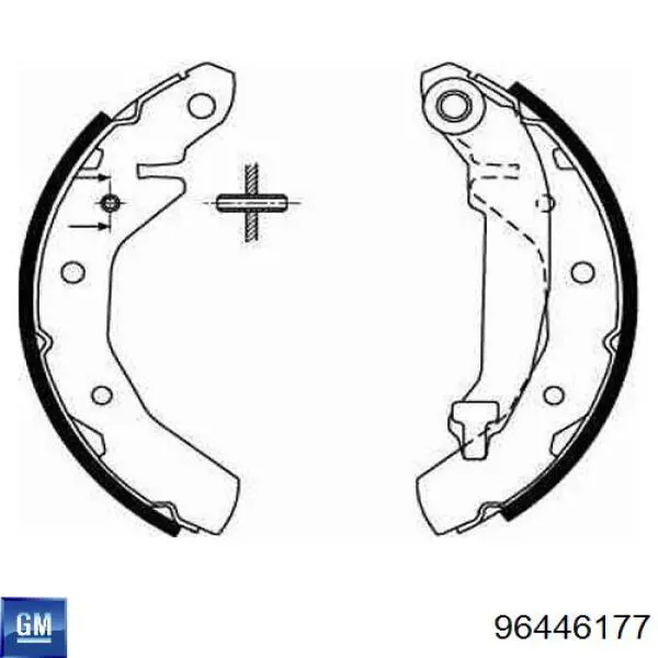 Колодки гальмові задні, барабанні 96446177 General Motors