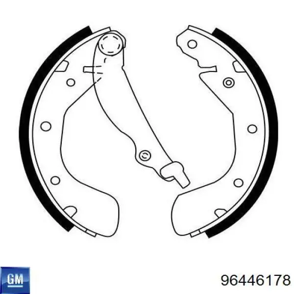Колодки гальмові задні, барабанні 96446178 General Motors