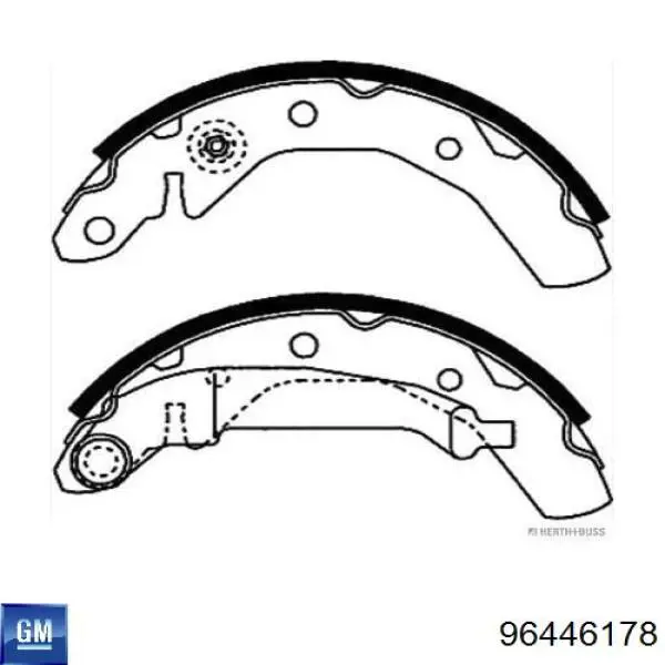 Купити 96446178 General Motors Колодки гальмові задні, барабанні
