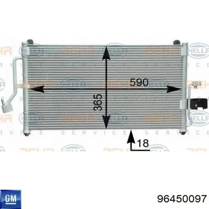 96393543 General Motors радіатор кондиціонера