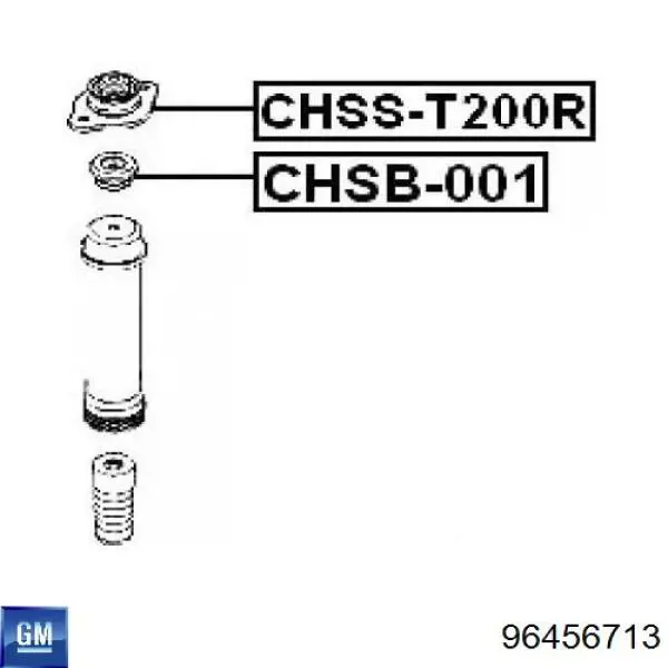 Опора амортизатора заднього General Motors 96456713 ціна, від 9.43 USD
