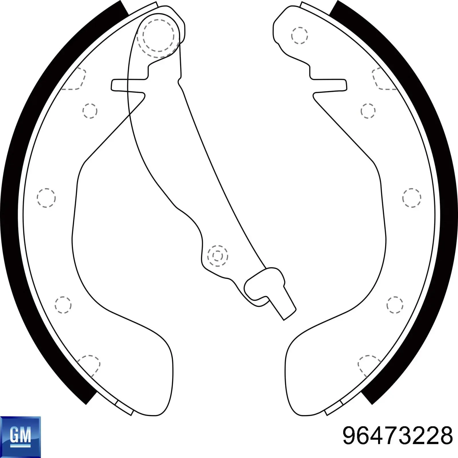 Колодки гальмові задні, барабанні General Motors 96473228 ціна, від 19.36 USD
