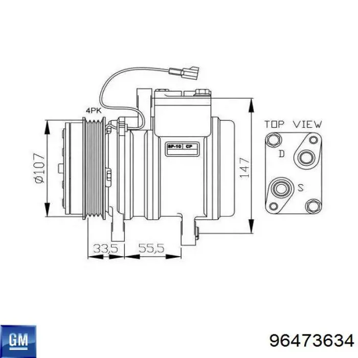 Компресор системи кондиціювання General Motors 96473634 ціна, від 234.37 USD