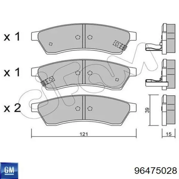 Купити 96475028 General Motors Задні колодки