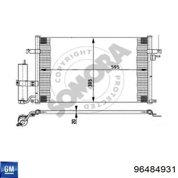 Конденсатор кондиціонера General Motors 96484931 ціна, від 72.54 USD