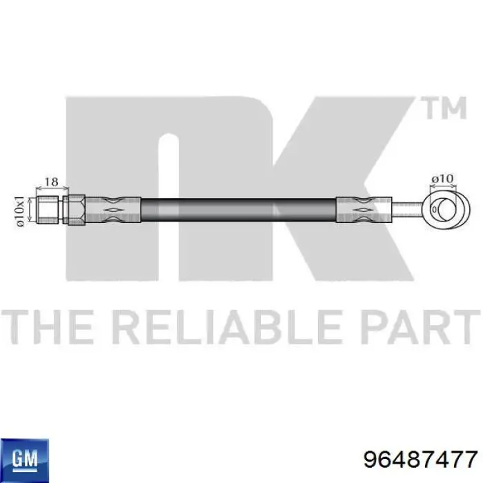 Шланг гальмівний передній General Motors 96487477 ціна, від 7.09 USD