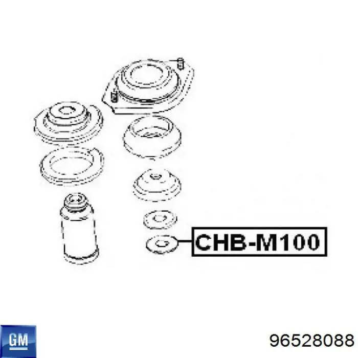 Підшипник опорний амортизатора, переднього General Motors 96528088 ціна, від 3.86 USD