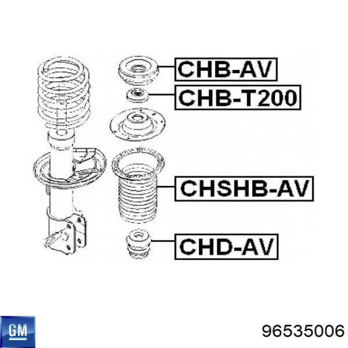 Буфер-відбійник амортизатора переднього General Motors 96535006 ціна, від 3.21 USD