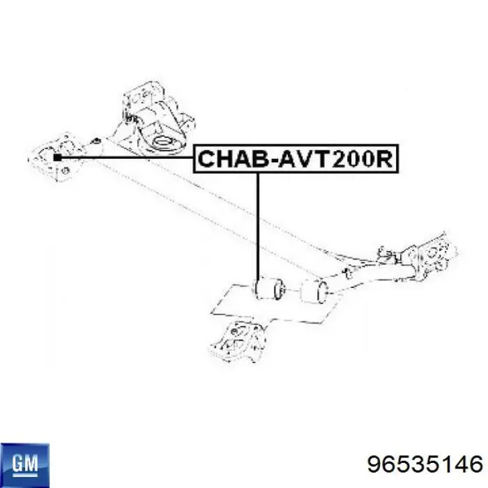 Купити 96535146 General Motors Сайлентблок задньої балки