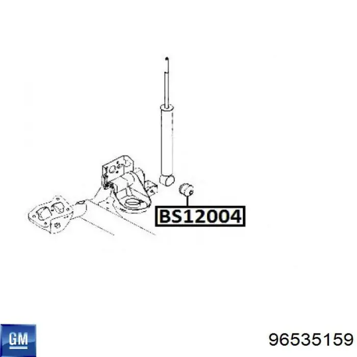 Купити 96535159 General Motors Задні втулки амортізатора