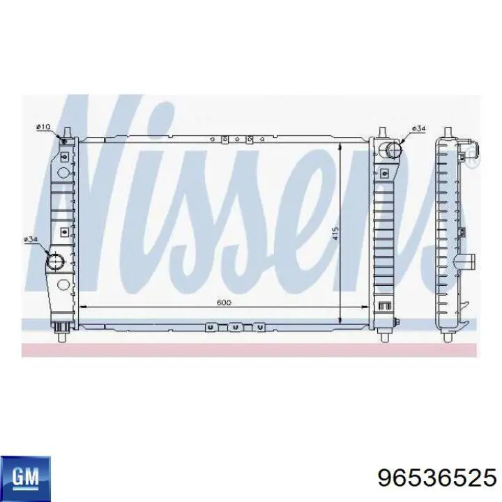 Купити 96536525 General Motors Радіатор двигуна