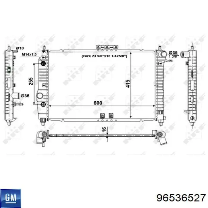 Купити 96536527 General Motors Радіатор двигуна