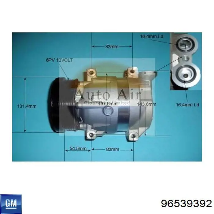 Компресор системи кондиціювання General Motors 96539392 ціна, від 159.62 USD