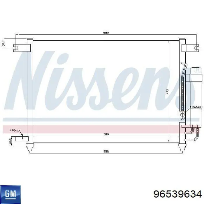 Конденсатор кондиціонера General Motors 96539634 ціна, від 78.25 USD